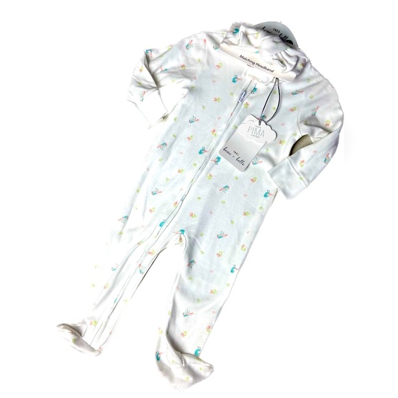 tres beau et belle Other - 2 piece set NWT 100% Pima cotton baby onesie 3-6 months matching headband
